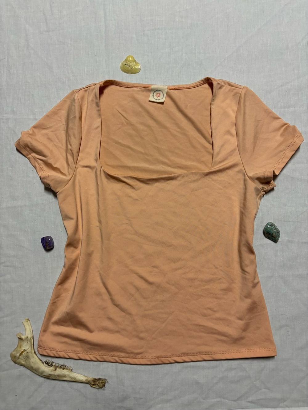 Coral Square Neck Yoga Top